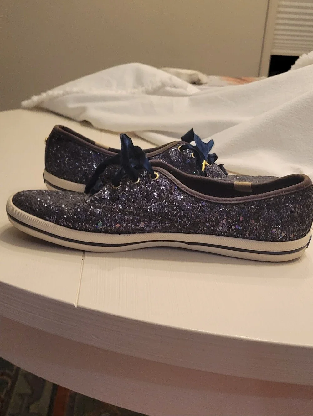KEDS x KATE SPADE Navy Glitter Sneaker Women's Size 9.5